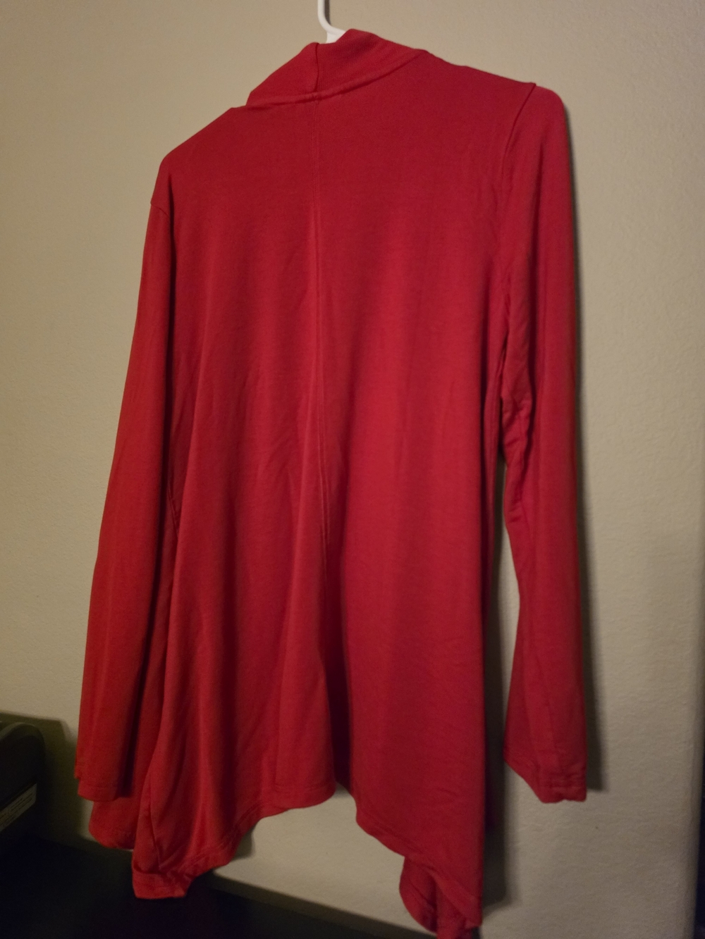 Liz Claiborne Bright Red Open-Front Draped Cardigan - Picture 2 of 3